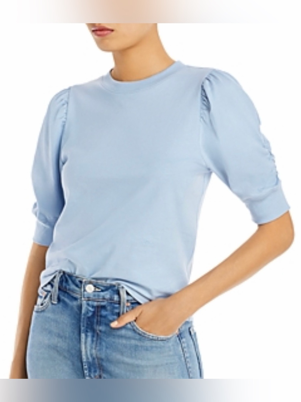 EUC Frame Frankie Tee in Pastel Blue with Puff Sleeves